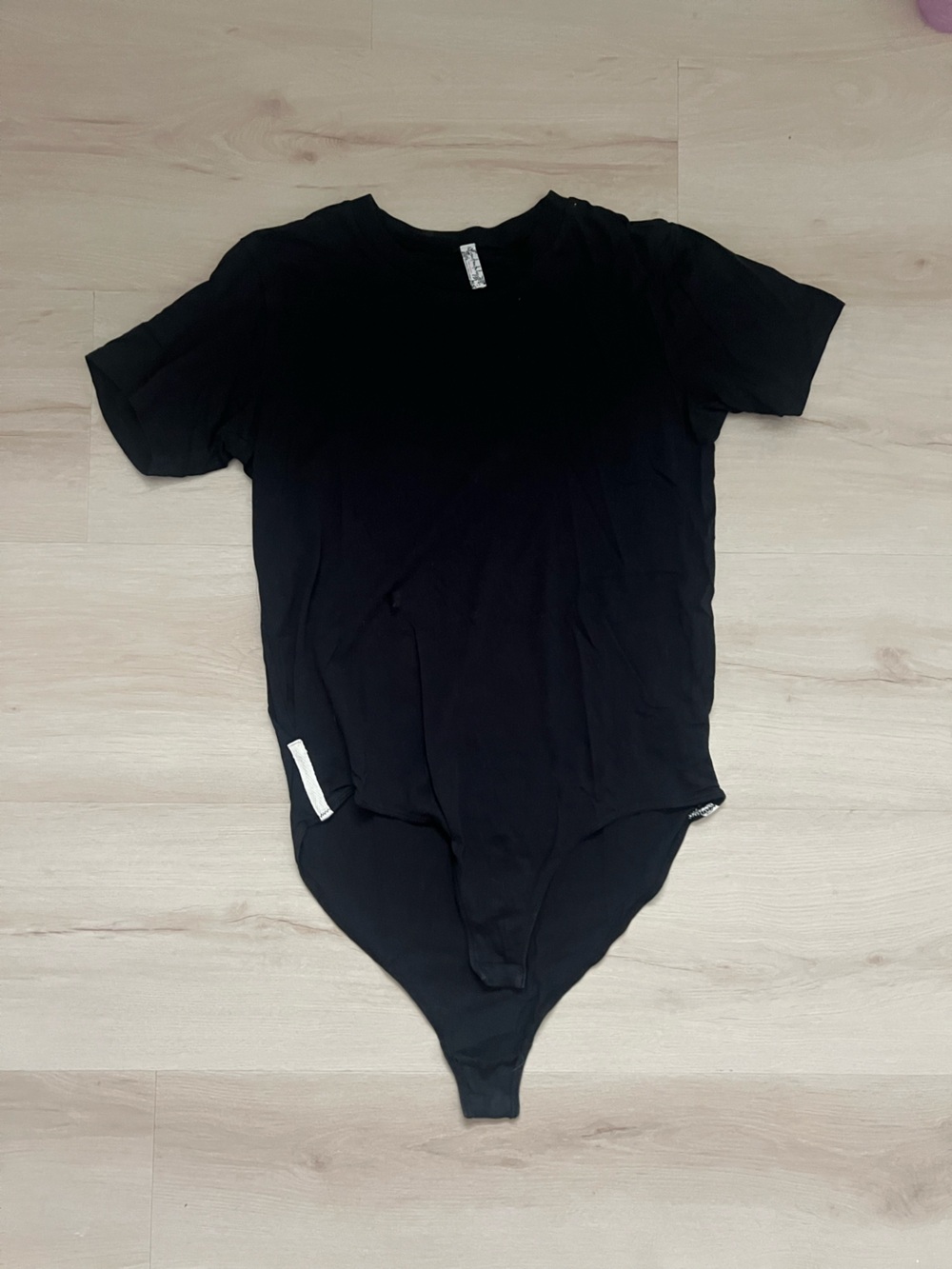 Intimately Free People Black Short Sleeve Bodysuit